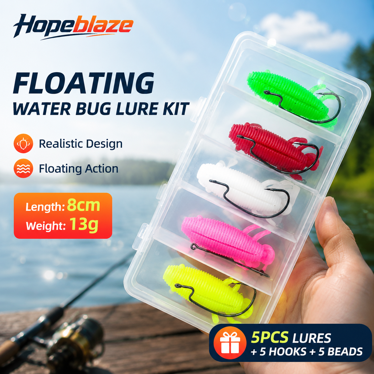 Fishing Hook Weedless - 5pcs Floating Soft Frog Lure TPR
