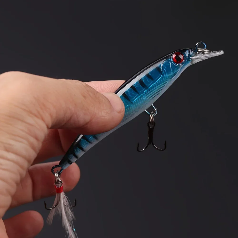 Laser 3D Eyes Bionic Minnow Fi - مراجعة Fishing Hook Treble وسعره