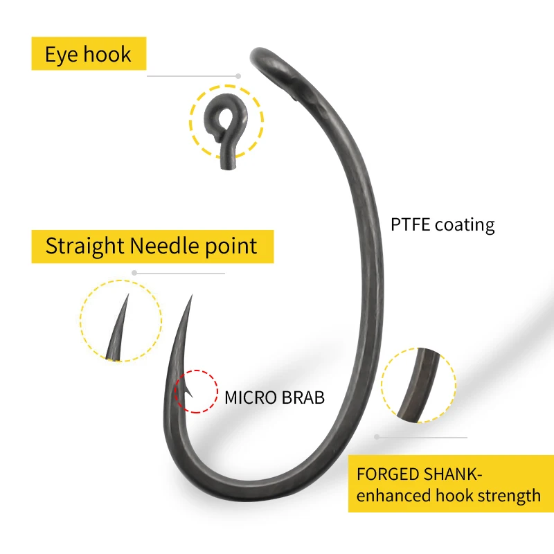 10pcs Carp Fishing Hook Curved - مراجعة Fishing Hook Barbless وسعره