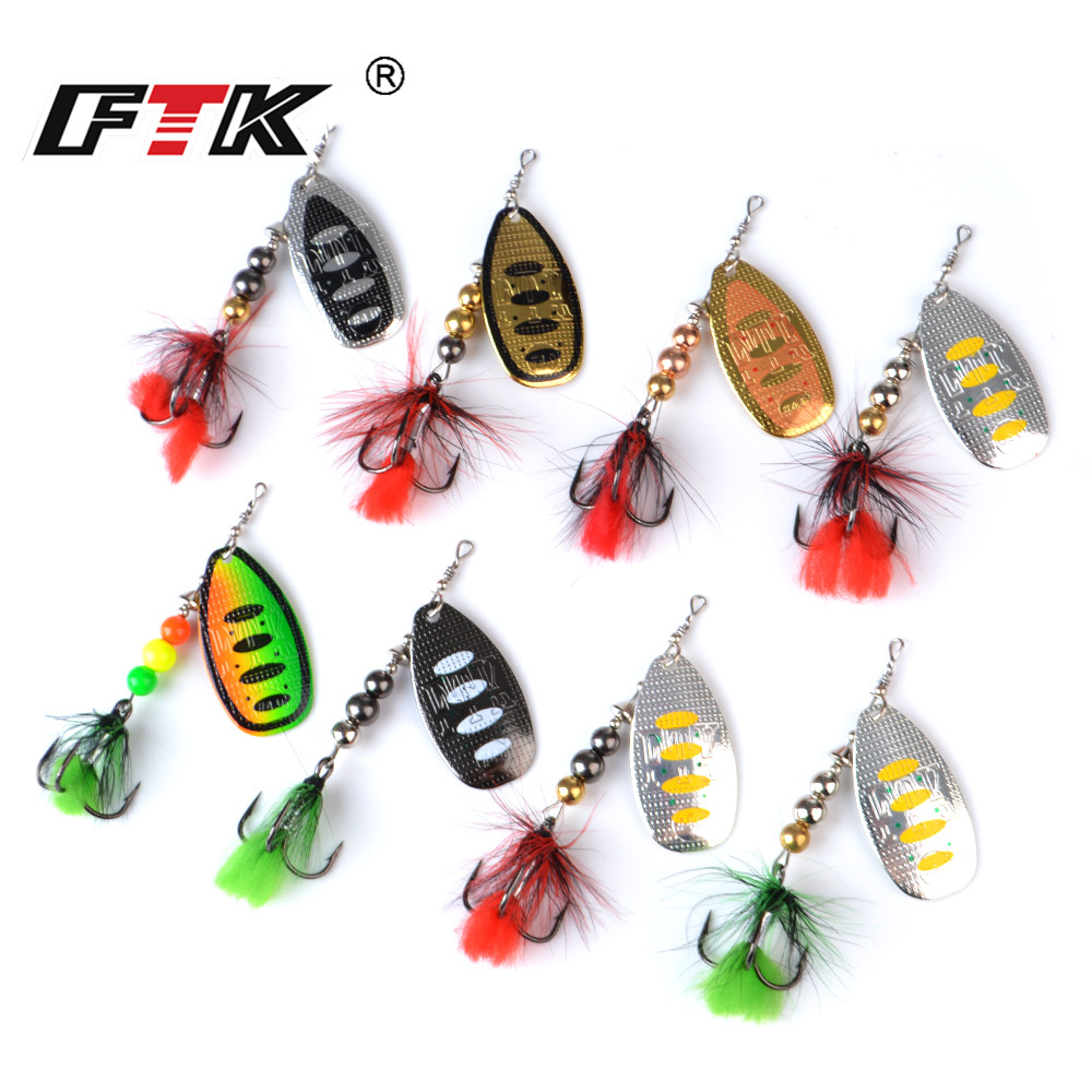 FTK Metal Fishing Lure Spinner - مراجعة Fishing Hook Treble وسعره