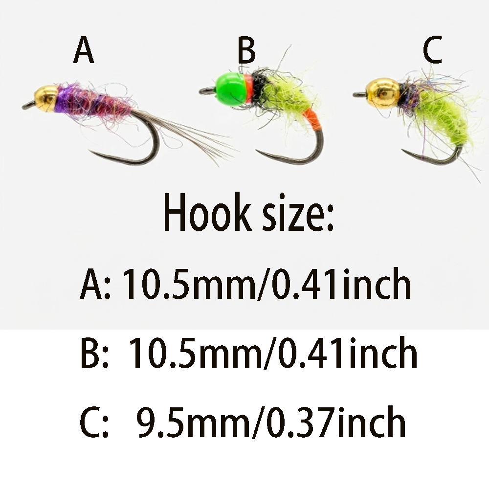6/12Pcs Mixed Wet Nymph Fly Fi - مراجعة Fishing Hook Assortment وسعره