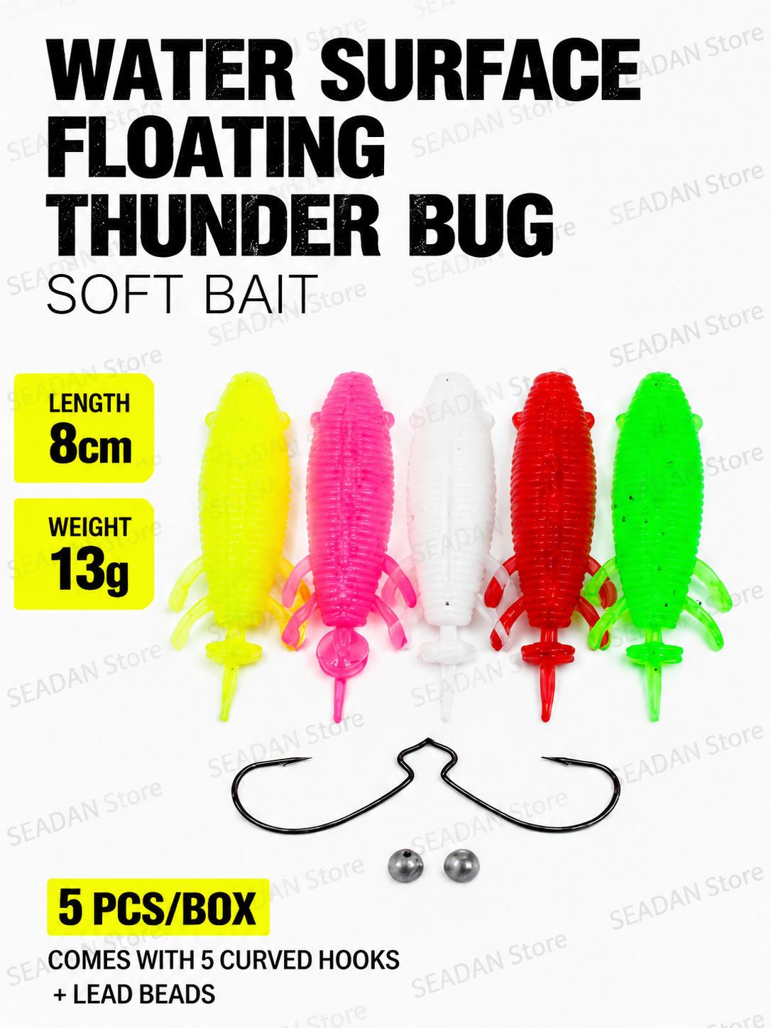 5pcs Floating Soft Frog Lure T - مراجعة Fishing Hook Weedless وسعره