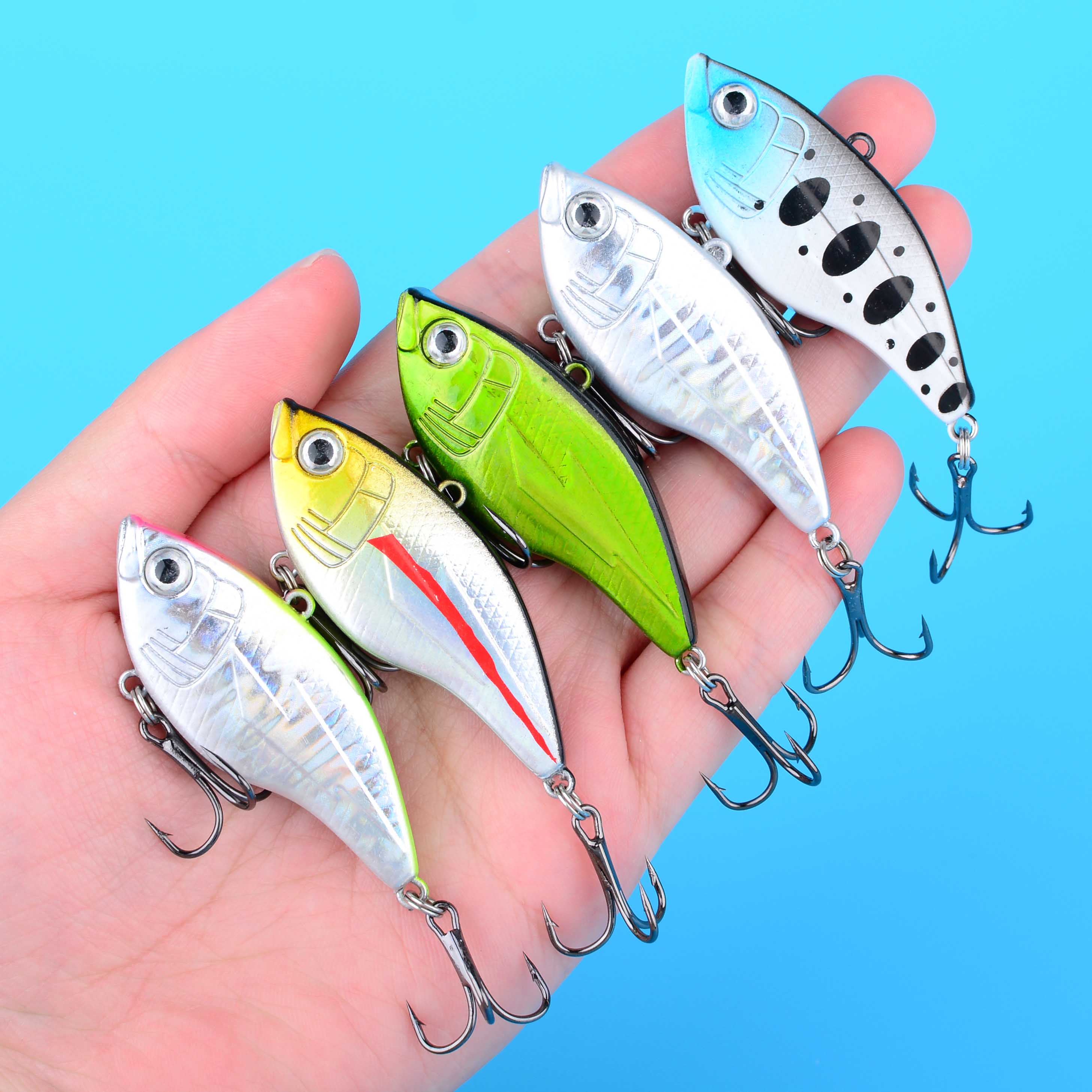 1PC Hard VIB Fishing Lure 5.2c - مراجعة Fishing Hook Treble وسعره