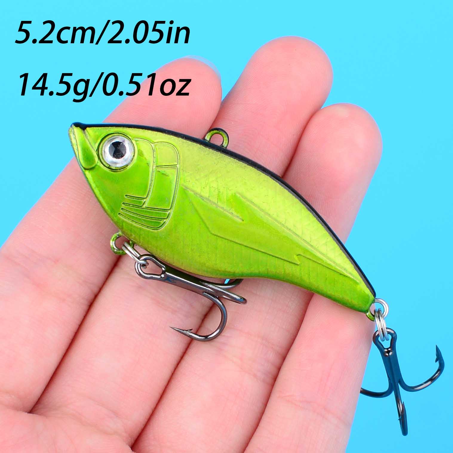 1PC Hard VIB Fishing Lure 5.2c - مراجعة Fishing Hook Treble وسعره