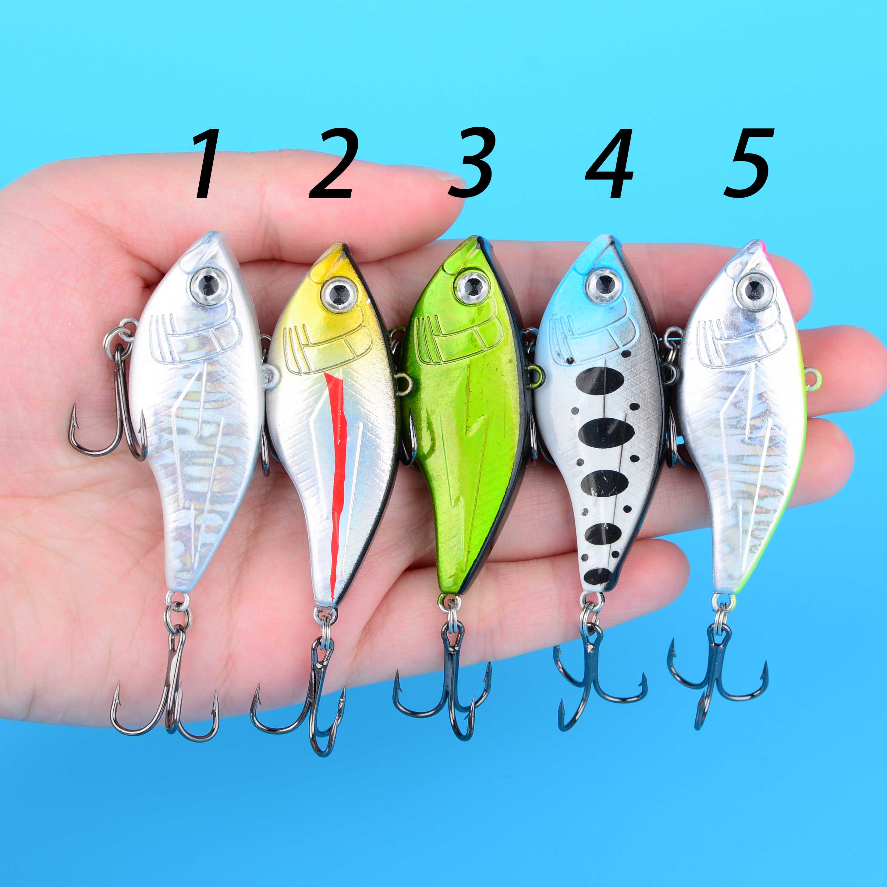 1PC Hard VIB Fishing Lure 5.2c - مراجعة Fishing Hook Treble وسعره
