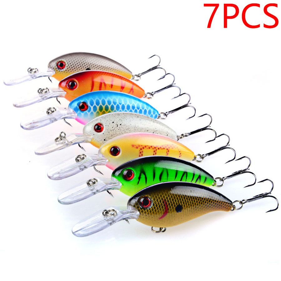 7Pcs Crankbait Fishing Lure Fl - مراجعة Fishing Hook Treble وسعره