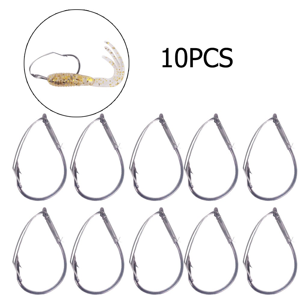 10Pcs/Box High Carbon Steel Wa - مراجعة Fishing Hook Weedless وسعره