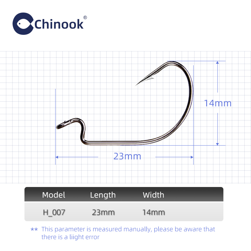 Chinook 20pcs Wide worm Texan  - مراجعة Fishing Hook Offset وسعره