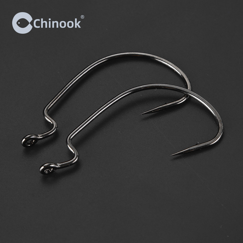 Chinook 20pcs Wide worm Texan  - مراجعة Fishing Hook Offset وسعره