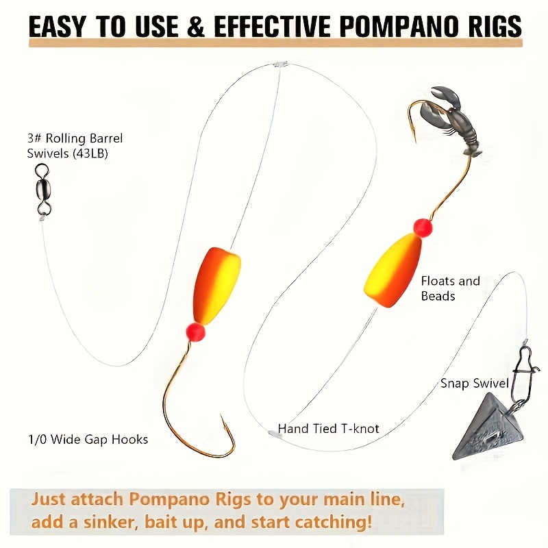 3pcs Pompano Rigs Surf Fishing - مراجعة Fishing Hook Circle وسعره