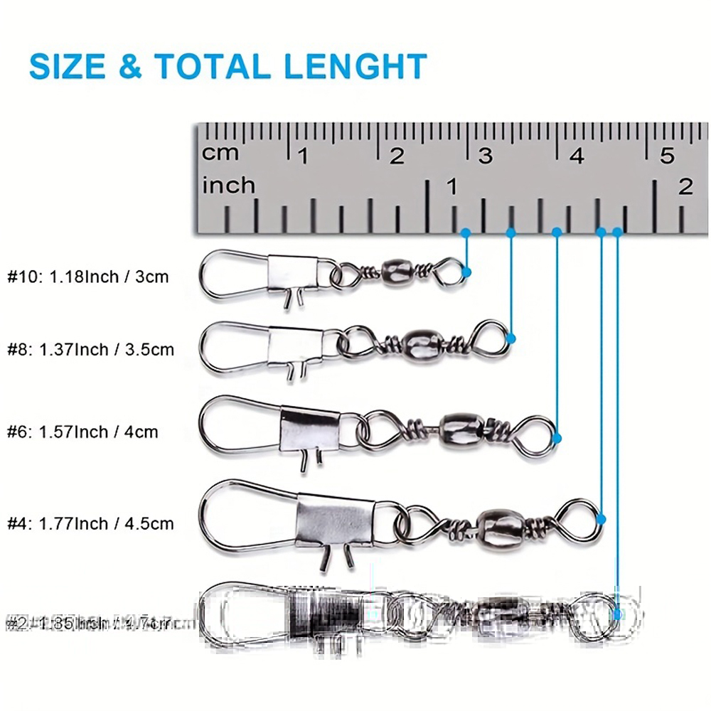 100Pcs/Lot 4#6#8#10#12# Swivel - مراجعة Fishing Hook Stainless Steel وسعره