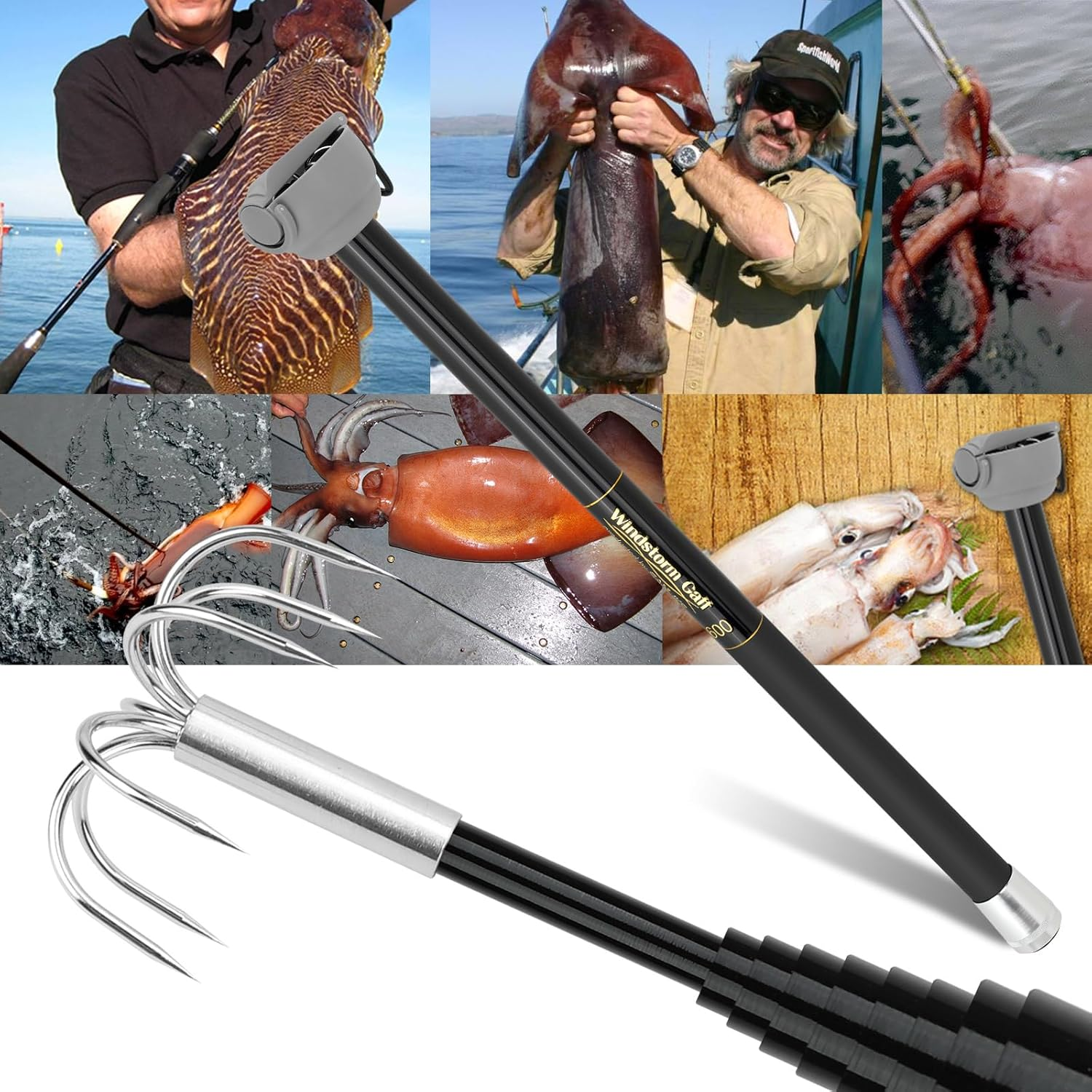 SANLIKE Fishing-Squid Gaff 3M/ - مراجعة Fishing Hook Stainless Steel وسعره
