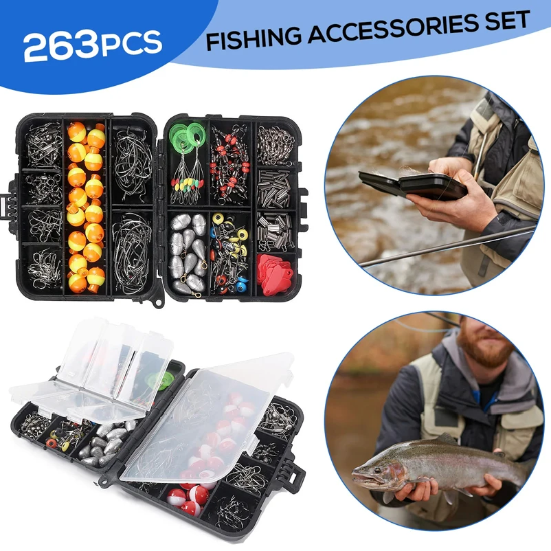 263pcs Outdoor Fishing Accesso - مراجعة Fishing Hook Box وسعره