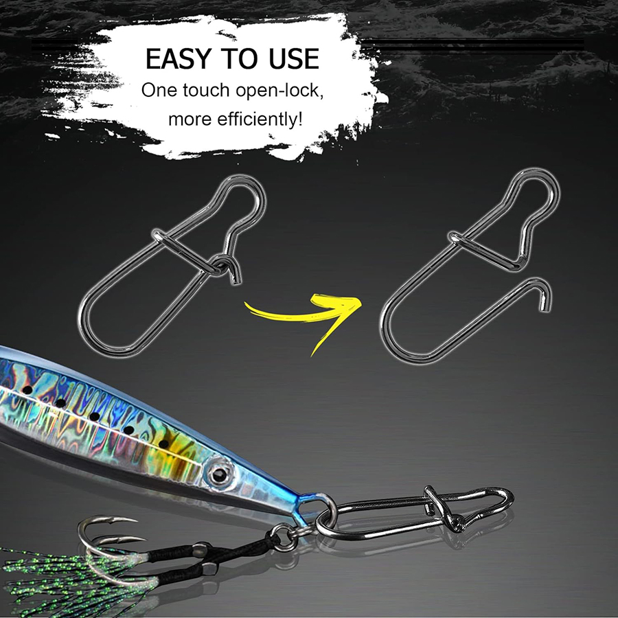 50Pcs Crankbait Snaps Stainles - مراجعة Fishing Hook Stainless Steel وسعره