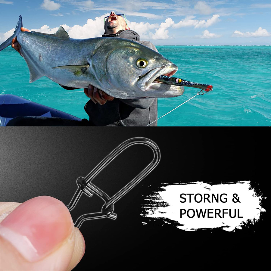 50Pcs Crankbait Snaps Stainles - مراجعة Fishing Hook Stainless Steel وسعره