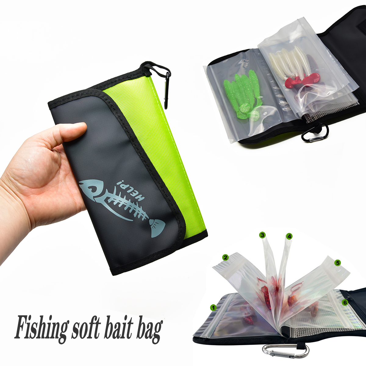 Fake Bait Bag PVC Inner Partit - مراجعة Fishing Hook وسعره