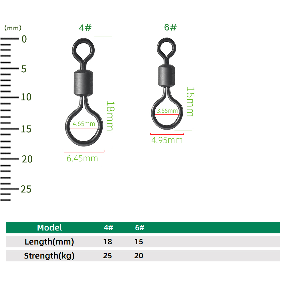 100pcs Carp Fishing Swivel Big - مراجعة Fishing Hook Size وسعره