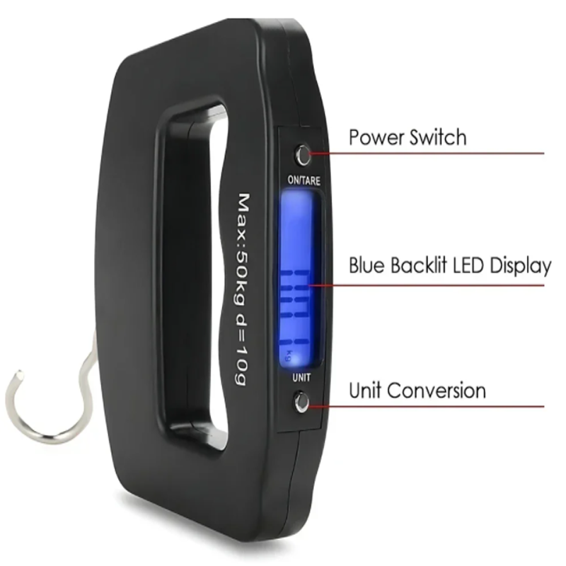 50kg/10g Travel Luggage Scale  - مراجعة Fishing Hook وسعره
