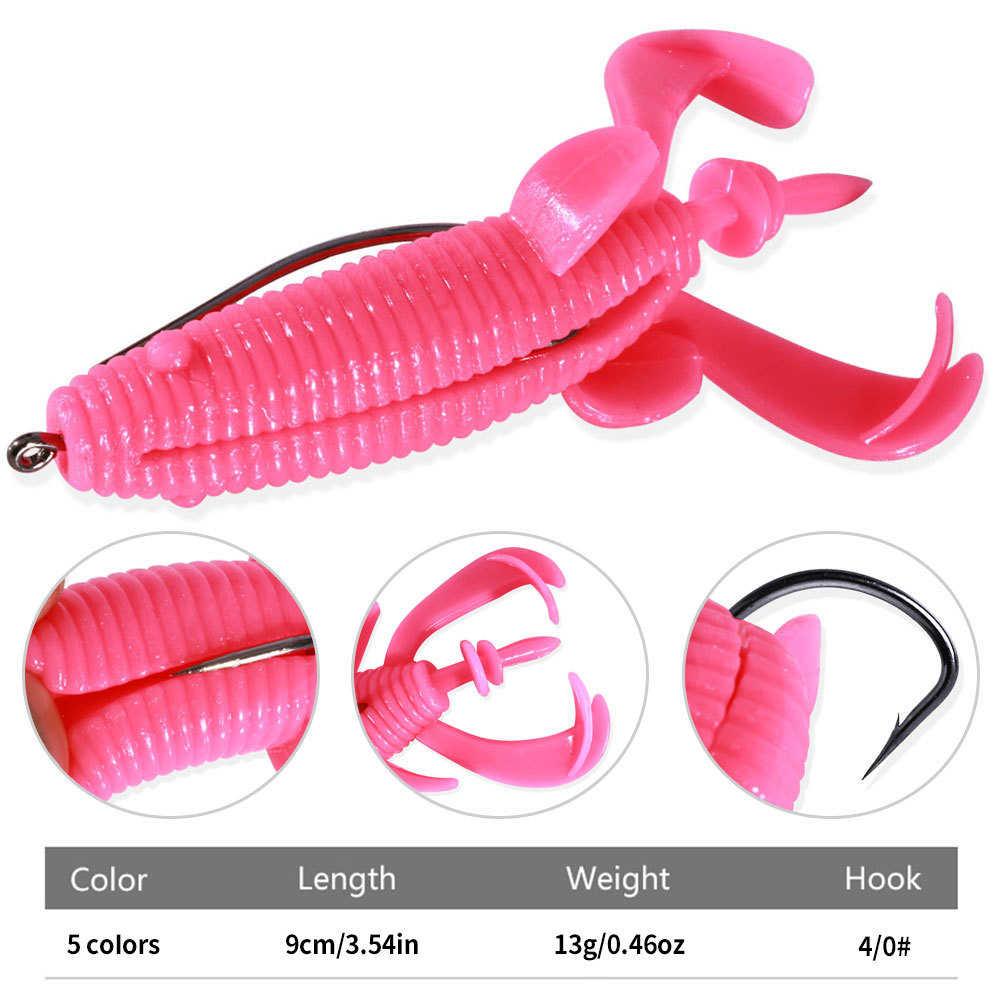 Floating Soft Frog Bait Reinfo - مراجعة Fishing Hook Weedless وسعره