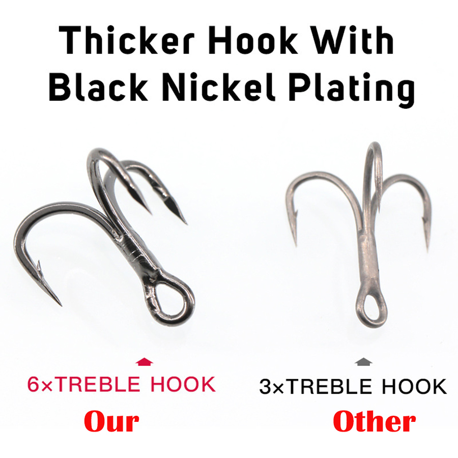 6X Fishing Treble Hooks Black  - مراجعة Fishing Hook Offset وسعره