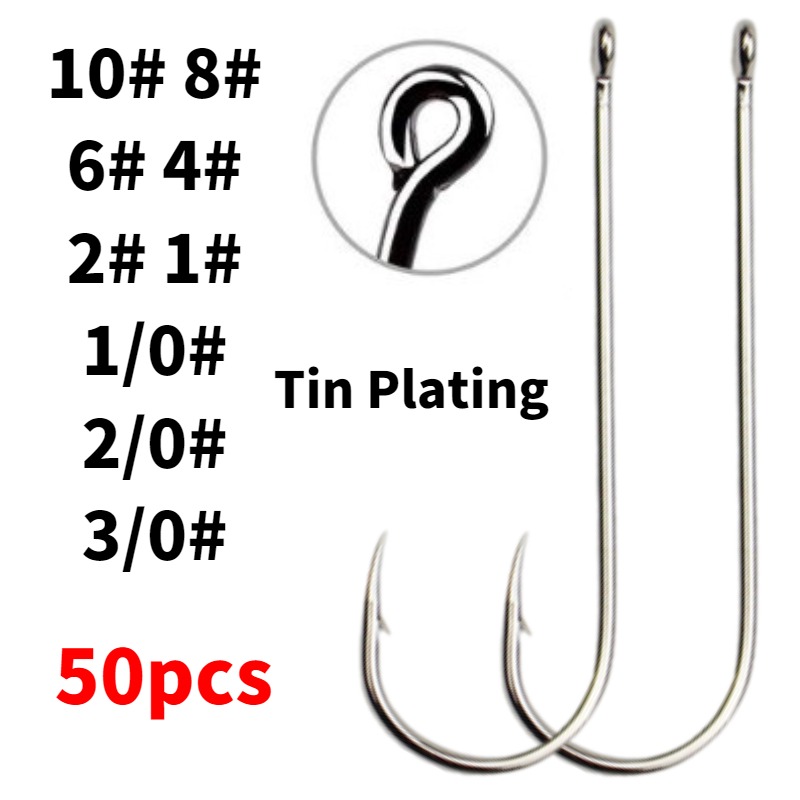 50pcs Long Shank Saltwater Cir - مراجعة Fishing Hook Circle وسعره