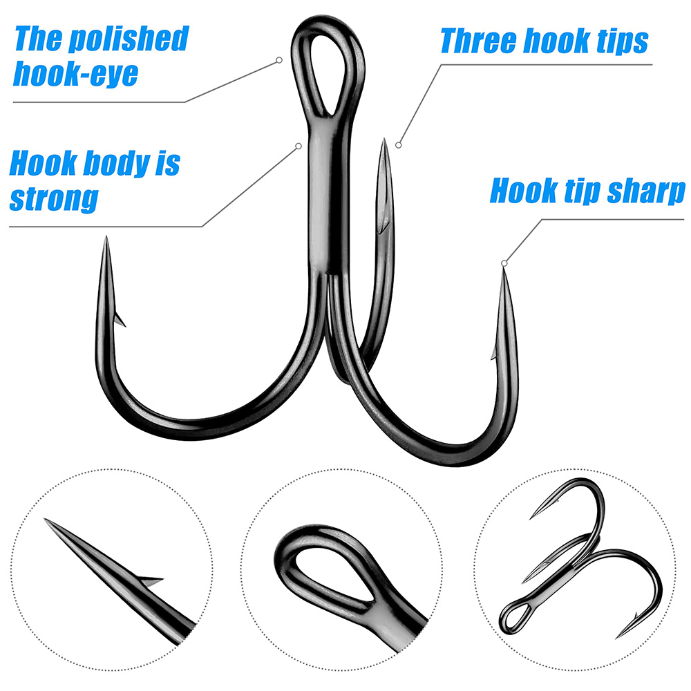 Huge Treble Hooks 4X Strong 1# - مراجعة Fishing Hook Offset وسعره