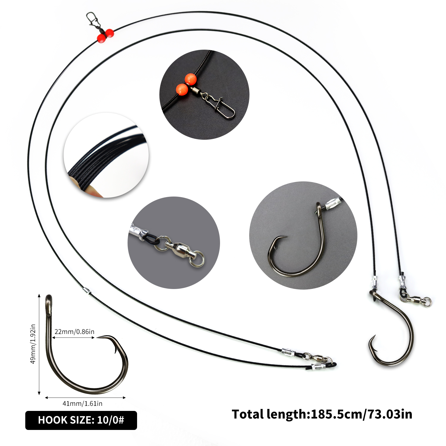 ZYZHE 1pc Sea Fishing Rigs Wit - مراجعة Fishing Hook Circle وسعره