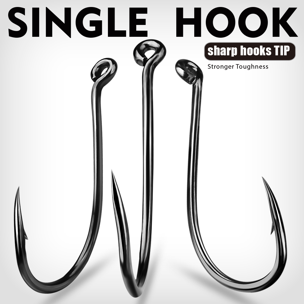KATYUSHA  100PCS J Hooks 1/0-2 - مراجعة Fishing Hook Offset وسعره