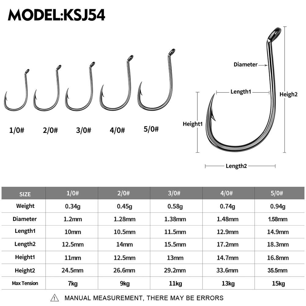KATYUSHA  100PCS J Hooks 1/0-2 - مراجعة Fishing Hook Offset وسعره